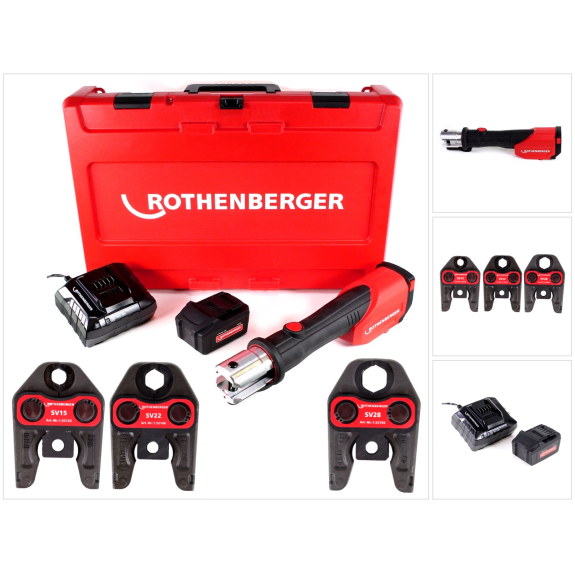 Rothenberger ROMAX 4000 Akku-Radialpressen 18V + 1x Akku 4Ah + Ladegerät + Koffer-Beschreibung lesen