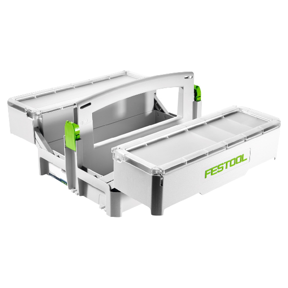 Festool SYS-SB Storage Box Werkzeugkiste mit schwenkbaren oberen Fächern (499901)-Beschreibung lesen