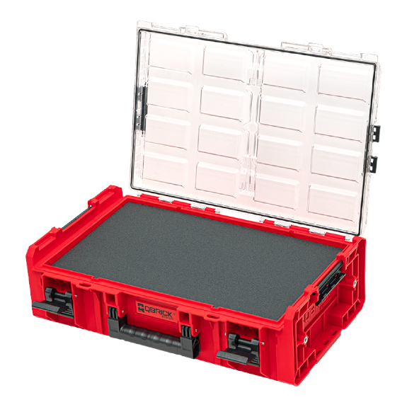 Qbrick System ONE Organizer 2XL 2.0 MFI ROT ULTRA HD stapelbar 582 x 387 x 131 mm 13,5 l IP66 mit Schaumeinlage-Beschreibung lesen