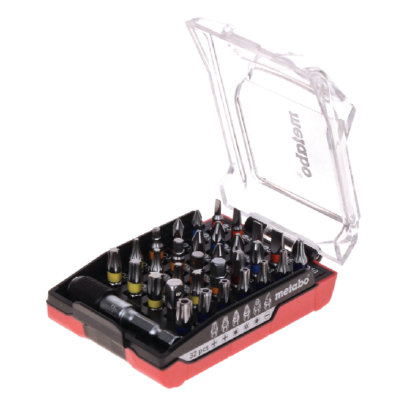 Metabo Bit-Set - 32-teilig Schlitz / Phillips / Pozidriv / Torx / Innensechskant (626696000)-Beschreibung lesen