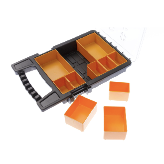 "FORTE Tools K-ORG-10 Werkzeugkasten in 35x24x6 cm, Aufbewahrungsbox, Organizer mit 10 verschiedenen Fächern."-Beschreibung lesen