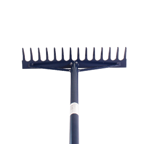 Bien sûr, 

"Haushalt R107MS Universaler Rechen - blauer Metallstiel - ergonomischer, rutschfester roter Gummigriff (000051310974)"-Beschreibung lesen