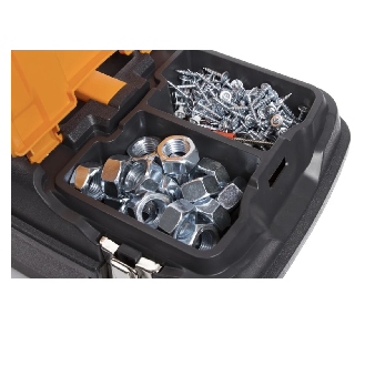 "FORTE Tools MG-22 Jumbo-Werkzeugkasten in 58x23x31 cm, Werkzeugkoffer, Kasten mit Metalllaschen und internem Organizer."-Beschreibung lesen