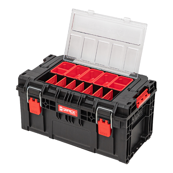 Qbrick System PRIME Toolbox 250 Expert mit stapelbarem Organizer 535 x 327 x 277 mm 26l IP66 mit 10 Trennwänden + 5 Einlagen.-Beschreibung lesen