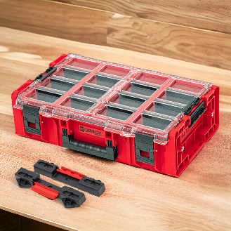 Qbrick System ONE Organizer 2XL ROT ULTRA HD Custom + ONE Connect-Adapter 582 x 387 x 172 mm 19,5 l stapelbar IP66-Beschreibung lesen