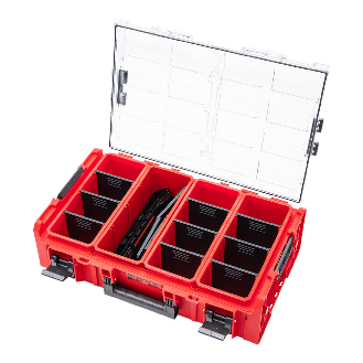 Qbrick System ONE Organizer 2XL ROT ULTRA HD Custom + ONE Connect-Adapter 582 x 387 x 172 mm 19,5 l stapelbar IP66-Beschreibung lesen