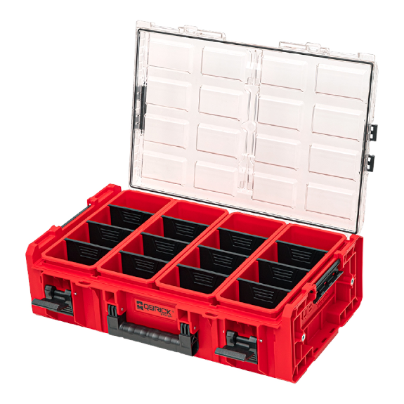 Qbrick System ONE Organizer 2XL ROT ULTRA HD Custom + ONE Connect-Adapter 582 x 387 x 172 mm 19,5 l stapelbar IP66-Beschreibung lesen