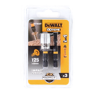 DeWalt DT 70538 T Bit-Set 2 x Schrauber-Bit T25 50mm + 1 x Magnetischer Bit-Ring-Beschreibung lesen