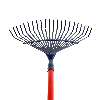 HAUSHALT Rechen LR002 H, 150 cm, roter Glasfaserstiel, mit blauem, ergonomischem und rutschfestem Gummigriff.