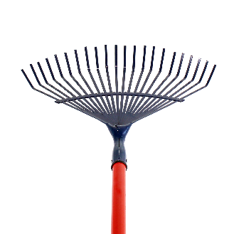 HAUSHALT Rechen LR002 H, 150 cm, roter Glasfaserstiel, mit blauem, ergonomischem und rutschfestem Gummigriff.-Beschreibung lesen
