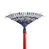 HAUSHALT Rechen LR002 H, 150 cm, roter Glasfaserstiel, mit blauem, ergonomischem und rutschfestem Gummigriff.