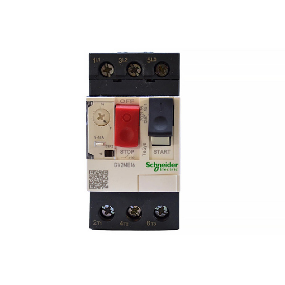TeSys - Disjoncteur moteur magnéto-thermique GV2ME16 - 3P - commande par bouton poussoir - réglage th. 9 à 14A-Lire la description