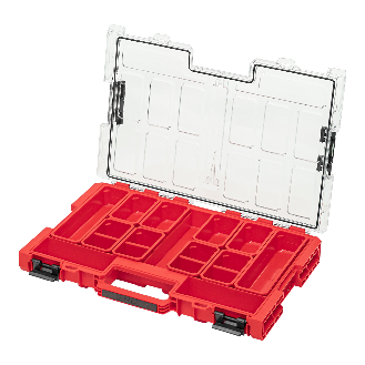Qbrick System ONE Organizer L 2.0 ROT ULTRA HD stapelbar 531 x 379 x 77 mm 6 l IP66 mit 10 Einsätzen-Beschreibung lesen