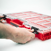 Qbrick System ONE Organizer L 2.0 ROT ULTRA HD stapelbar 531 x 379 x 77 mm 6 l IP66 mit 10 Einsätzen