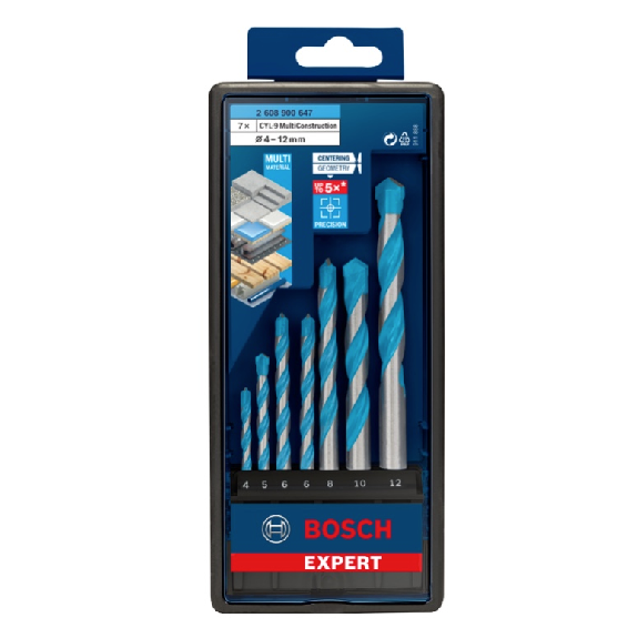 Bosch EXPERT CYL-9 MultiConstruction Bohrer-Set 7tlg 4/5/6/8/10/12 (2 608 900 647)-Beschreibung lesen