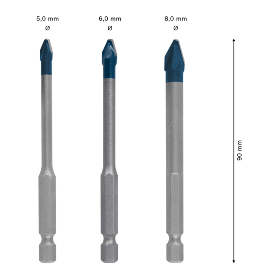 Bosch EXPERT HEX-9 HardCeramic Bohrer, 3tlg Set 5/6/8 (2 608 900 595)-Beschreibung lesen