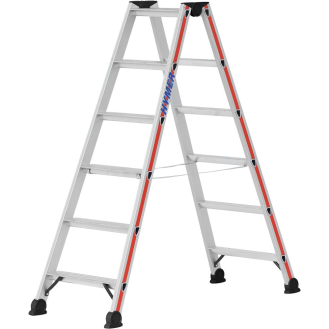 HYMERA Stufenstehleiter beids 2x5 Stufen AH 2,15m-Beschreibung lesen