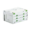 Festool SYS 3-SORT/6 SORTAINER Systainer Werkzeugkoffer Organizer (491984) 395 x 295 x 210 mm 6 Schubladen