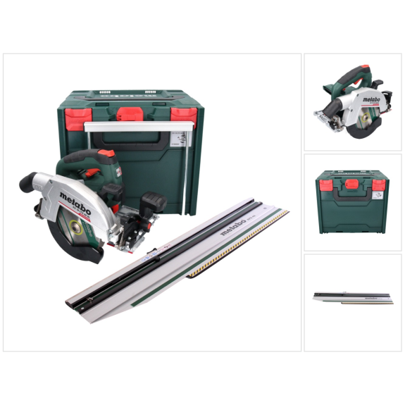 Metabo KS 18 LTX 66 BL set scie circulaire sans fil 18V brushless 165mm 66mm + guide parallèle + coffret + lame de scie - sans batterie - sans chargeur-Leer más