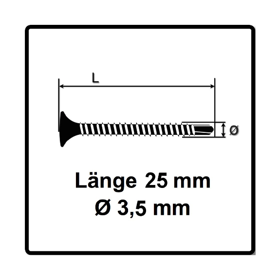 GIX-D TROMPETENKOPF 3,5 x 25 H2 BOHPITZE PHOSPH MAGAZINIERT-Beschreibung lesen