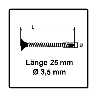 GIX-D TROMPETENKOPF 3,5 x 25 H2 BOHPITZE PHOSPH MAGAZINIERT-Beschreibung lesen