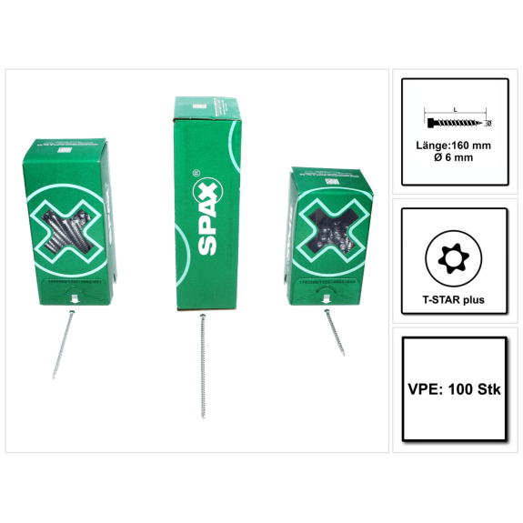 SPAX ZylKo T-STAR+ 6,0x160 VG Wirox-Beschreibung lesen