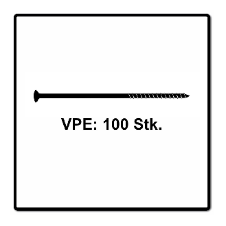 Fischer Power-Fast II FPF II Spanplattenschraube 6,0x180 mm 100 Stück ( 670465 ) Senkkopf mit Torx Teilgewinde galvanisch verzinkt, blau passiviert-Beschreibung lesen
