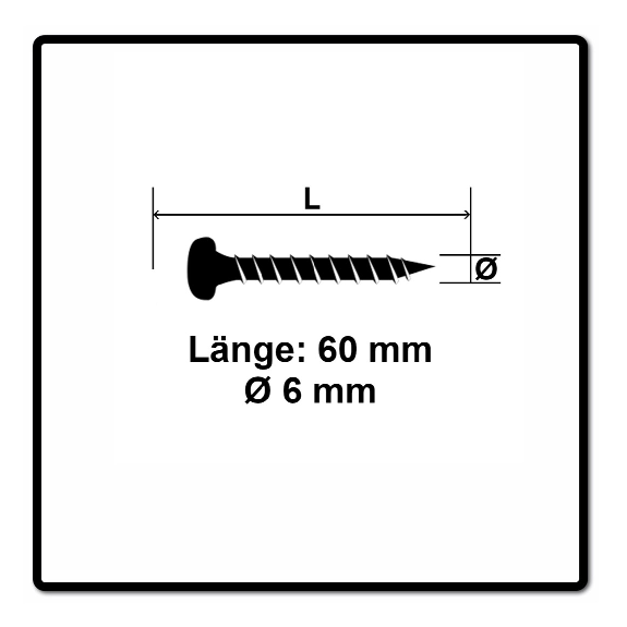 Fischer Power-Fast II FPF II Spanplattenschraube 6,0x60 mm 50 Stück ( 670532 ) Pan Head mit Torx Vollgewinde galvanisch verzinkt, blau passiviert-Beschreibung lesen