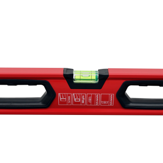 HAUSHALT Wasserwaage 1000 mm, mit 3 Libellen und ergonomischem Gummigriff, 0,64 kg, rot, JYC-2015A_1000-Beschreibung lesen