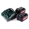 Metabo Basis-Set 2x Li-Power 18 V 4,0 Ah CAS Li-Ion Akkupack + Ladegerät ASC 55 (685050000)