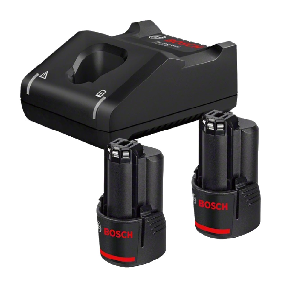 Bosch Professional Akku-Set 12 Volt (1600A019R8) mit 2x Akku GBA 2,0 Ah + Ladegerät GAL 12V-40.-Beschreibung lesen