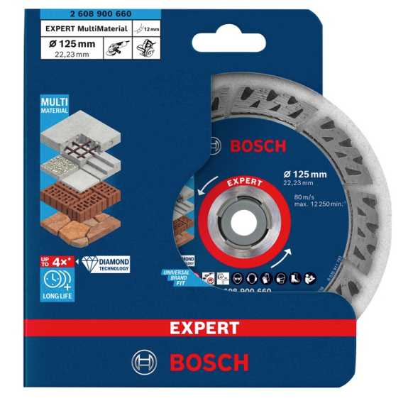 Bosch EXPERT Multi Material Diamant Trennscheibe 125x22.23x2.2x12 (2 608 900 660)-Beschreibung lesen