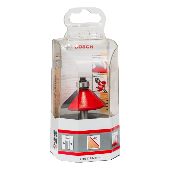 Fasenfräser Bosch Expert for Wood 8 x 44 x 61 mm 45 (2608629379) für Holz-Beschreibung lesen