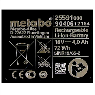 Metabo Li-Power Akkupack 18V 4,0 Ah ( 625591000 )-Beschreibung lesen