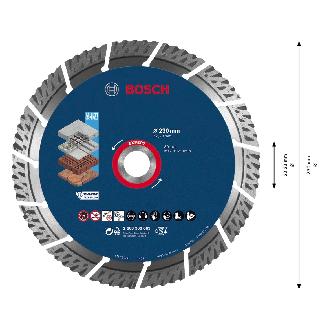 Bosch EXPERT Multi Material Diamant Trennscheibe 230x22.23x2.4x15 (2 608 900 663)-Beschreibung lesen