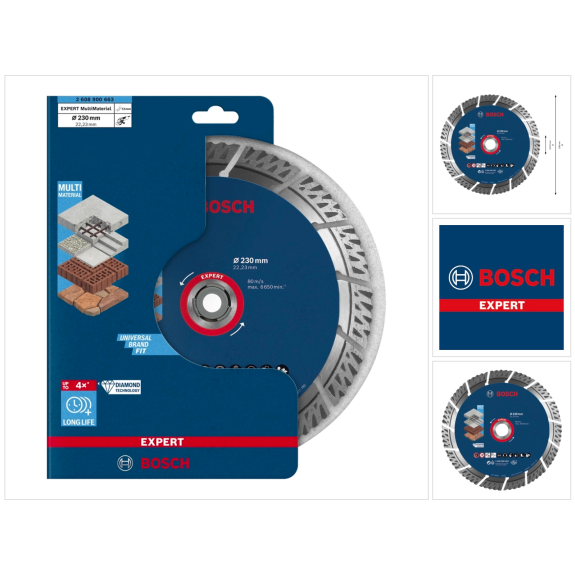 Bosch EXPERT Multi Material Diamant Trennscheibe 230x22.23x2.4x15 (2 608 900 663)-Beschreibung lesen