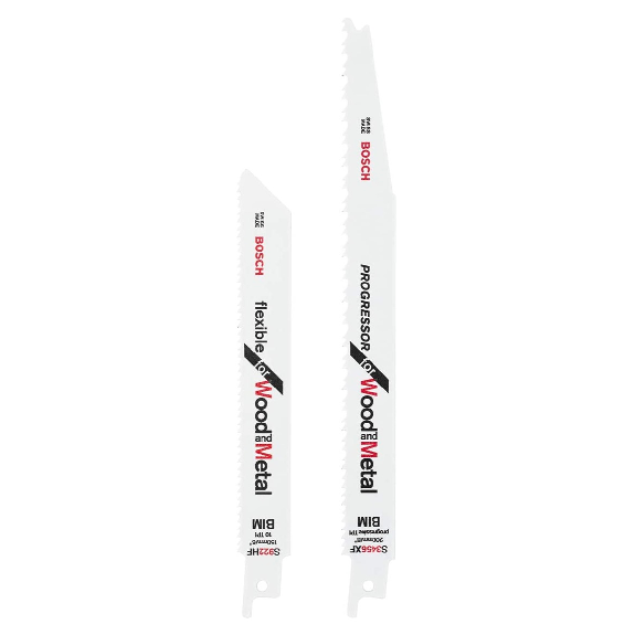 Bosch Progressor & Flexible for Wood and Metal Säbelsägeblätter-Set BIM 2 Stück (260925C110) 150 / 200 mm für Holz.-Beschreibung lesen