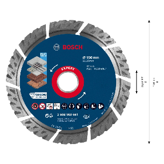 Bosch EXPERT Multi Material Diamant Trennscheibe 150x22.23x2.4x12 (2 608 900 661)-Beschreibung lesen