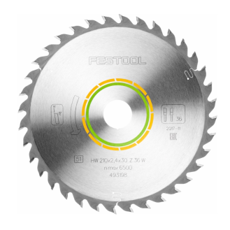 Festool Universal Sägeblatt W36 210 x 2,4 x 30 mm ( 493198 ) für Tauchsäge TS 75-Beschreibung lesen