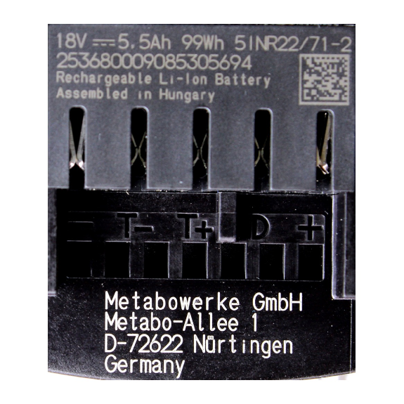 Metabo LiHD 18 V 5,5 Ah Li-Ion Akku (625368000) - CAS System-Beschreibung lesen