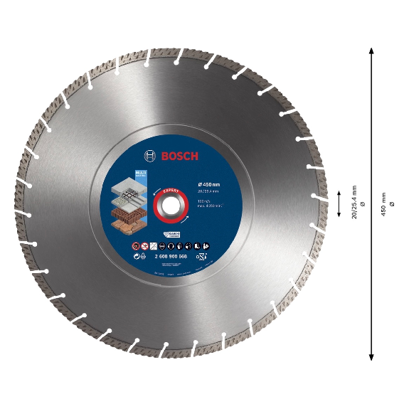 Bosch EXPERT Multi Material Diamant Trennscheibe 450x 25.40x3.3x12 (2 608 900 668)-Beschreibung lesen