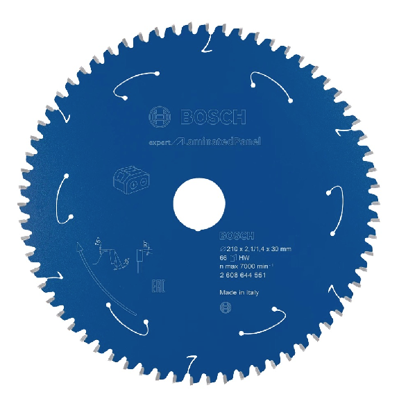 Kreissägeblatt Expert for Laminated Panel Bosch Professional 210 x 30 x 2,1 mm 66 Zähne (2608644551)-Beschreibung lesen