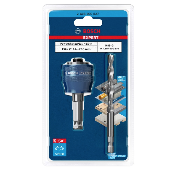 Bosch EXPERT Adaptateur Power Change Plus Hex 11 Foret HSS-G 7.15 x 105 mm (2608900527) Carbure-Leggi tutto