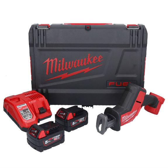 Milwaukee M18 FHZ-502X Akku-Säbelsäge 18 V 22 mm Brushless (4933459885) + 2x 5,0 Ah Akku + Ladegerät + HD-Box-Beschreibung lesen