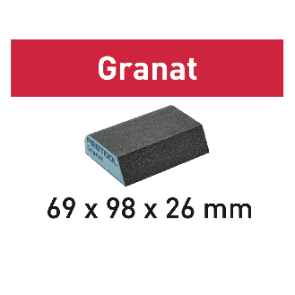 Festool Granat Schleifschwamm 69 x 98 x 26 mm - 120 KÖRNUNG/6 - Körnung 120 - 6 Stk. (201084)-Beschreibung lesen