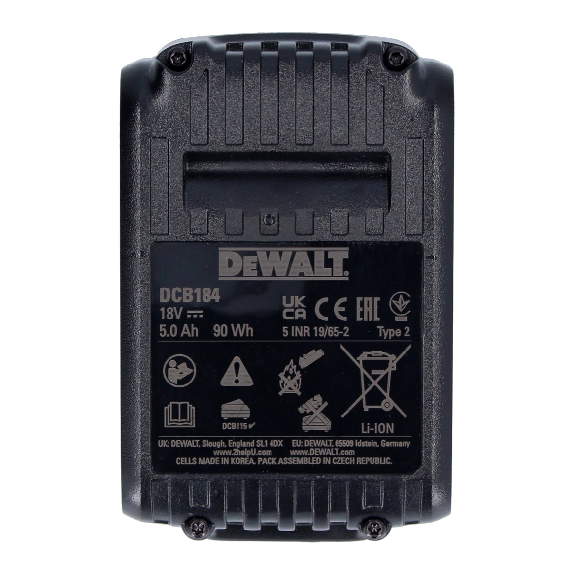 DeWalt DCB184 Li-Ion Akku 18V 5,0Ah-Beschreibung lesen