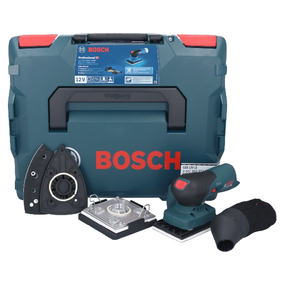 Bosch GSS 12V-13 Professional Akku-Schwingschleifer 12 V + L-BOXX (06019L0001) - ohne Akku, ohne Ladegerät-Beschreibung lesen