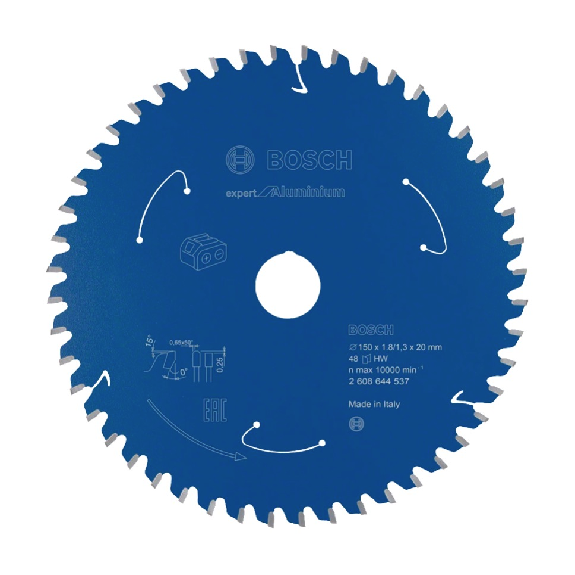 Bosch Professional Kreissägeblatt Expert for Aluminium 150 x 20 x 1,8 mm 48 Zähne (2608644537)-Beschreibung lesen