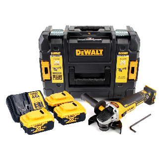 DeWalt DCG405P3 Akku-Winkelschleifer 18V Brushless M14 + 3x Akku 5,0Ah + Ladegerät + Koffer-Beschreibung lesen