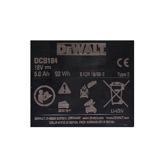Dewalt DCB 184 Akku 18 V 5 Ah / 5000 mAh XR Li-Ion + Dewalt DCB 115 XR Ladegerät-Beschreibung lesen